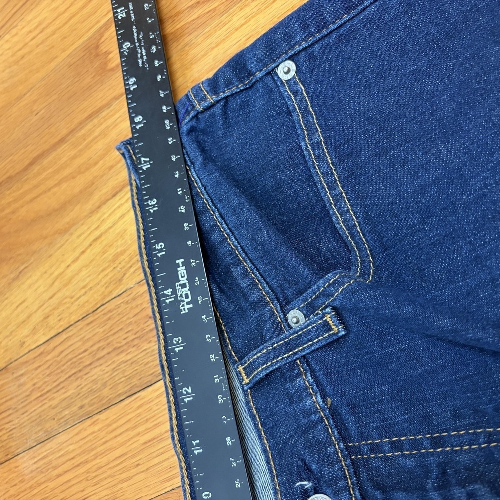 Levis 513 Jeans Mens Blue Dark Wash Denim Slim Straight Zip Fly Classic 36x30 - Picture 5 of 8